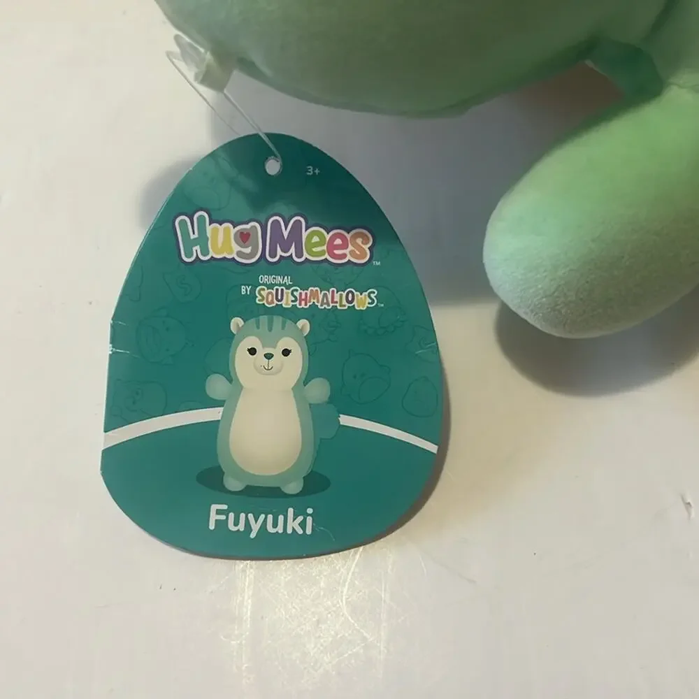 Hugmees Squishmallows Fuyuki fluff Green and Cream Plush‎ squirrel Toy